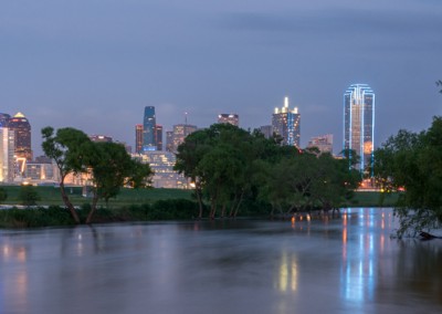 1100532 Rising Trinity River, blue dusk, Dallas, TX, May 15, 2015