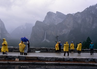 1162 Yellow ponchos, Tunnelview in the rain, Yosemite Valley