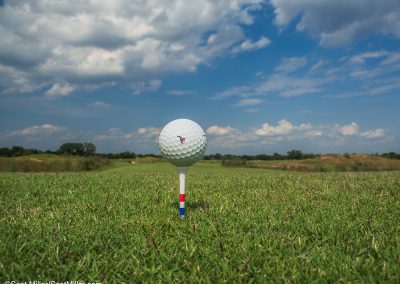 3360021 Golf ball teed up, Trinity Forest Golf Club, Dallas, TX