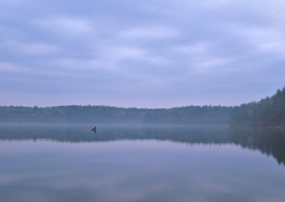 130 Fisherman and boat on Walden Pond, PANORAMA