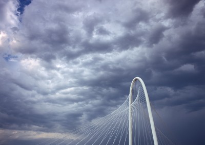1322 Bridge and stormy sky, Margaret Hunt Hill Bridge by Santiago Calatrava, Dallas, TX