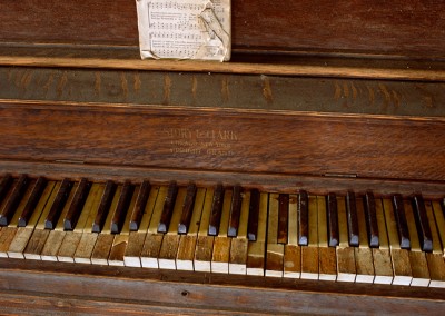 1365 Old piano in one-room schoolhouse, Texas Hill Country