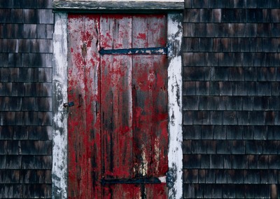 727 Red door, cold rain, Wellfleet, Cape Cod