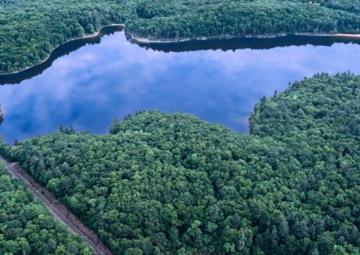 112 Walden Pond aerial, looking north, PANORAMA