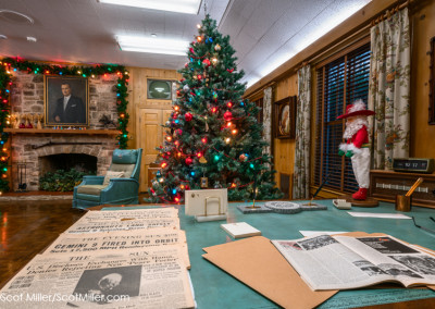 05094 LBJ's office at LBJ Ranch, decorated for Christmas season, Lyndon B. Johnson National Historical Park