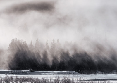 1050808 Frigid winter morning, steam fog rising, Grand Teton National Park, Wyoming