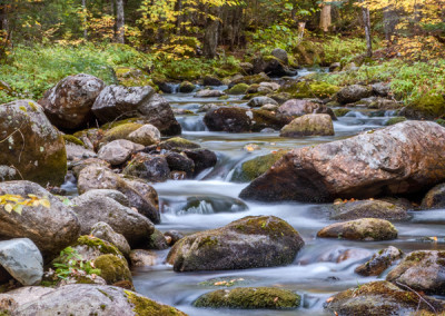 3250775 Cascading stream and fall foliage, White Mountains, NH