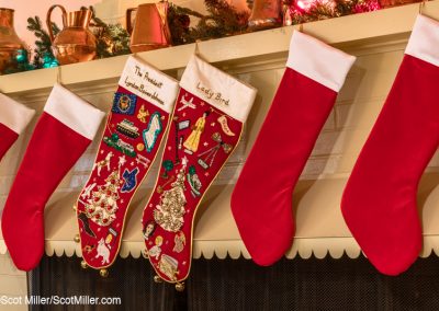 05285 LBJ & Lady Bird Christmas stockings in living room of the Texas White House, LBJ Ranch