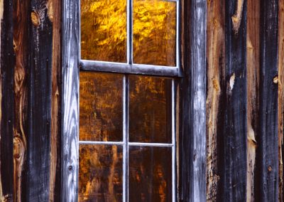 1059 Reflections in window, Parker-Hickman Homestead, Buffalo National River, AR