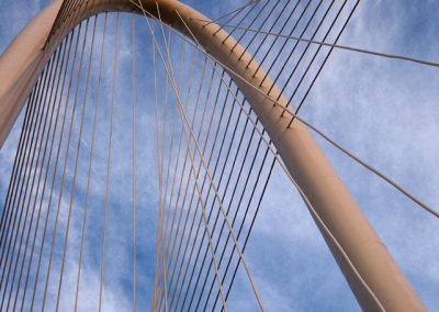 1350 Margaret Hunt Hill Bridge by Santiago Calatrava, arch & cables detail, Dallas, TX