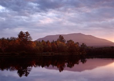 1395 First light, Mt. Kathdin reflecting, Maine Woods