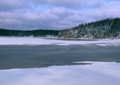 540 Frozen Walden Pond after a fresh snowfall, Concord, MA, PANORAMA