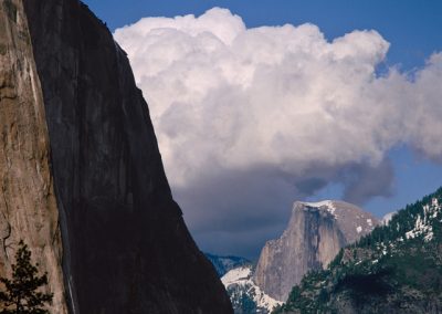 613 Half Dome and puffy white clouds, Yosemite Valley