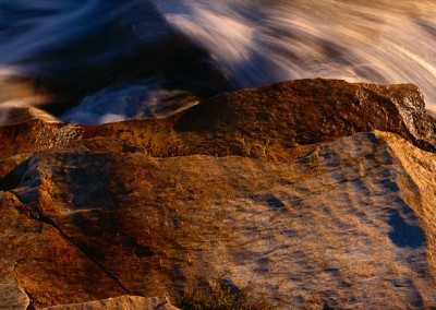 520 Cascading water, sunlit granite, Tuolumne River, Yosemite